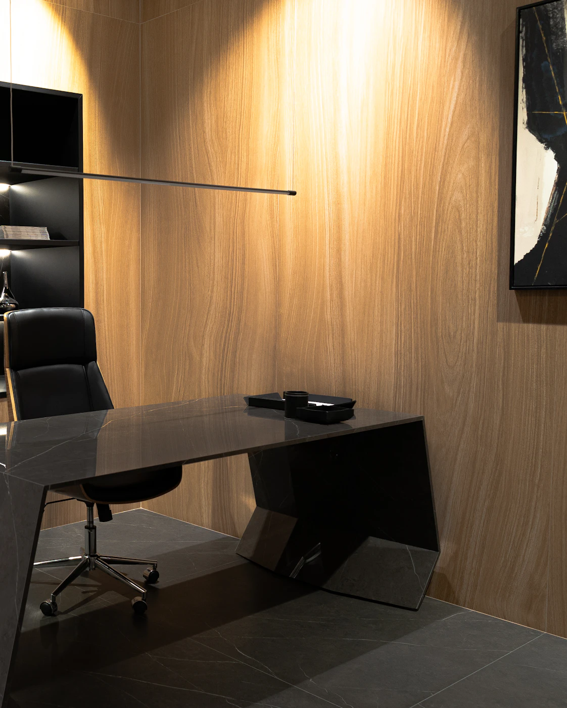 Bureau de direction contemporain en bois sombre